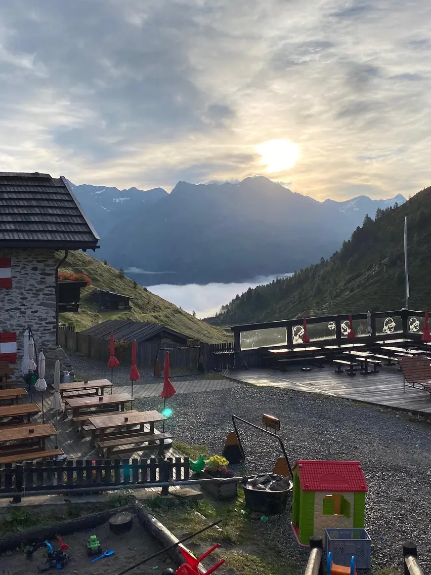 Panoramic view from the Rettenbach Alm